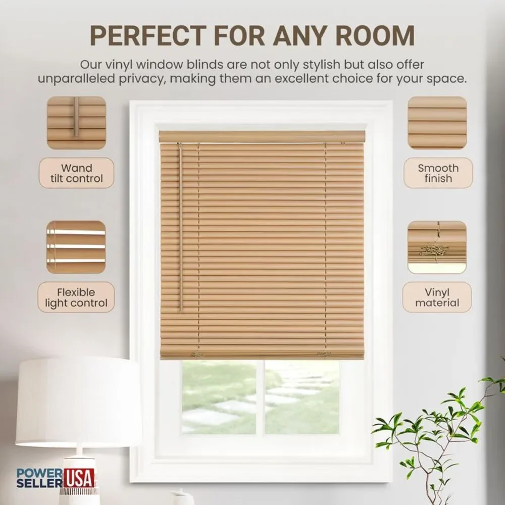 PowerSellerUSA Cordless Window Blinds, Privacy & Light Filtering 1